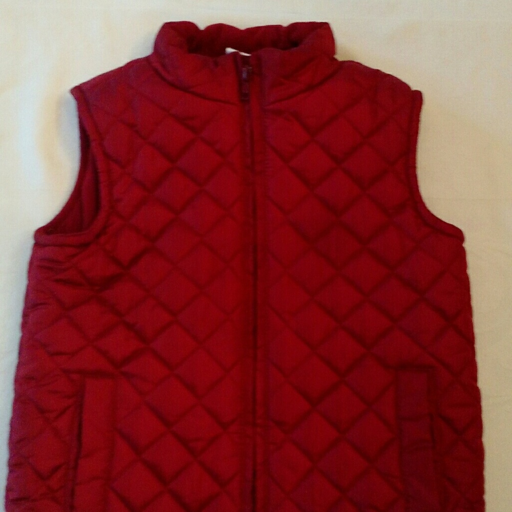 Gymboree red puffer vest diamond quilted sz S 5-6